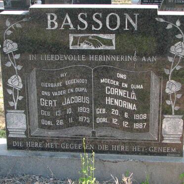 BASSON Gert Jacobus 1903-1973 &amp; Cornelia Hendrina 1908-1987