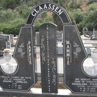 CLAASSEN Johannes Cornelius 1917-1990 &amp; Magdalena Frederika KRAUSE 1925-2000
