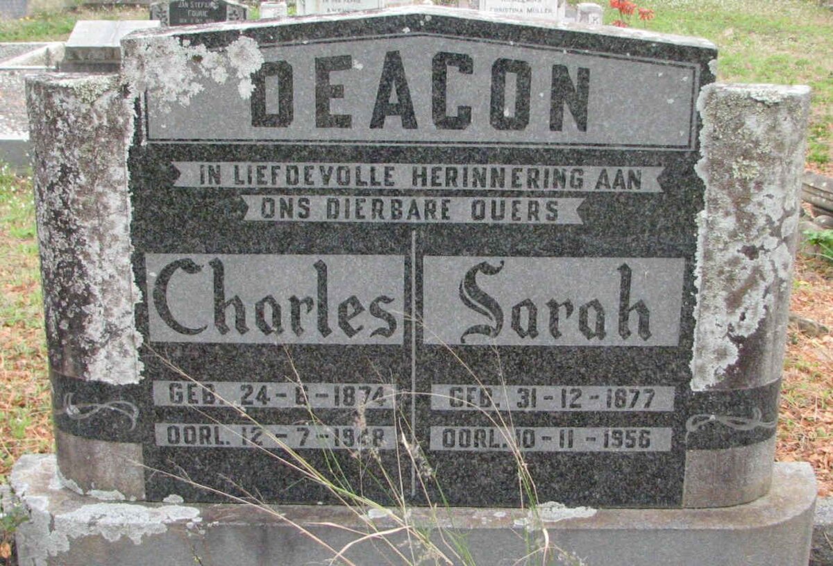 DEACON Charles 1874-1928 &amp; Sarah 1877-1956