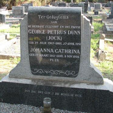 DUNN George Petrus 1907-1950 &amp; Johanna Cathrina 1912-1993