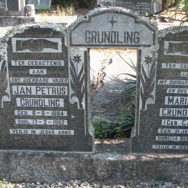 GRUNDLING Jan Petrus 1884-1962 &amp; Maria C. CALITZ 1888-1960