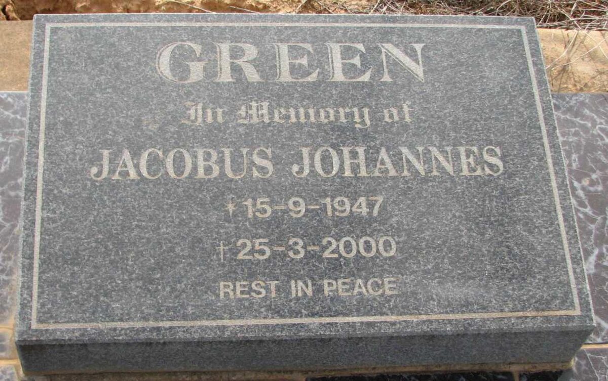 GREEN Jacobus Johannes 1947-2000