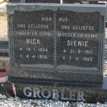 GROBLER Nick 1904-1956 &amp; Sienie 1915-1983