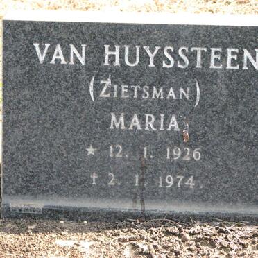 HUYSSTEEN Maria, van nee ZIETSMAN 1926-1974
