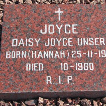 UNSER Daisy Joyce nee HANNAH 1916-1980
