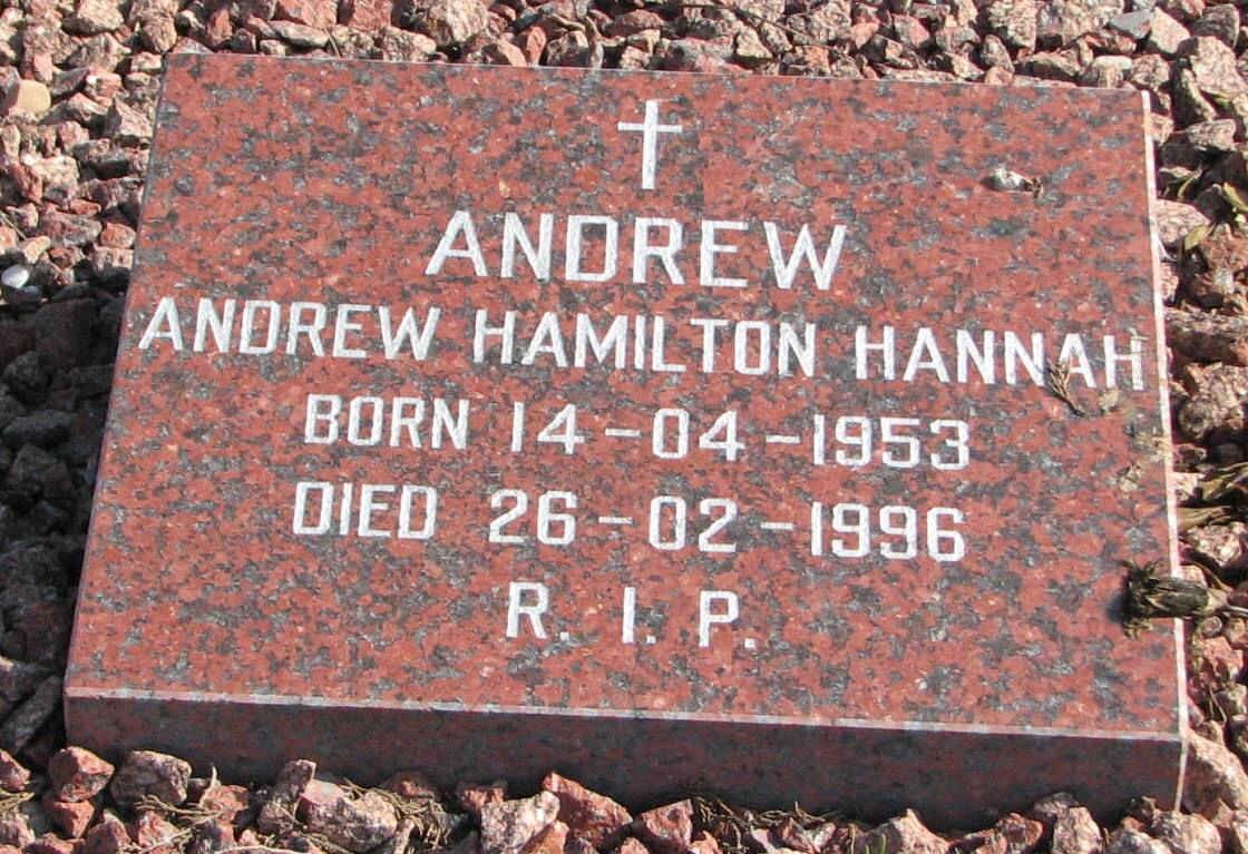 HANNAH Andrew Hamilton 1953-1996