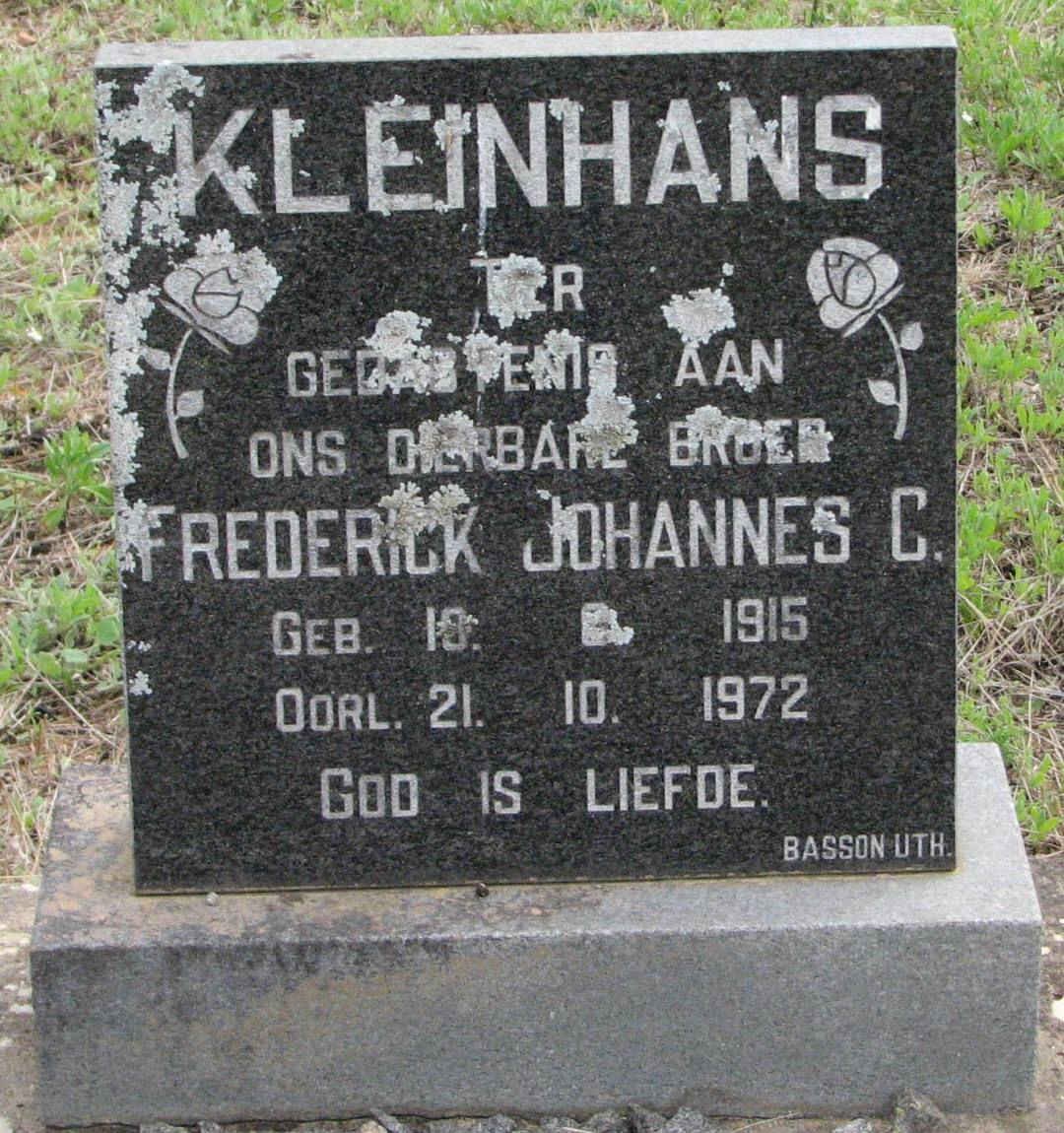 KLEINHANS Frederick Johannes C. 1915-1972