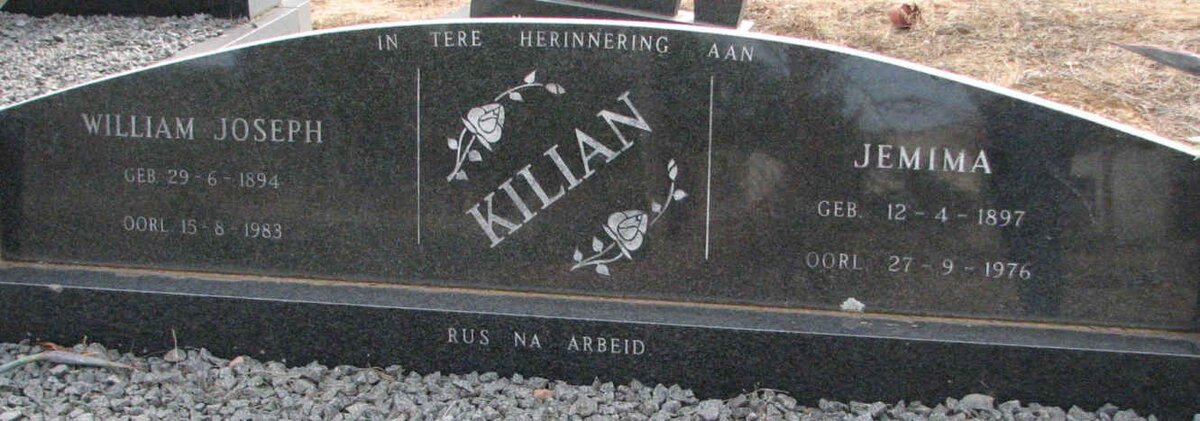 KILLIAN William Joseph 1894-1983 &amp; Jemima 1897-1976