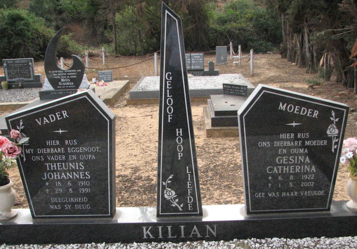 KILIAN Theunis Johannes 1910-1991 &amp; Gesina Catherina 1922-2002