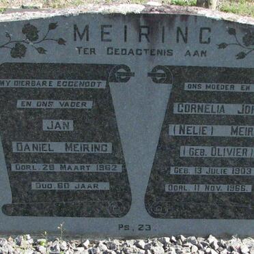 MEIRING Jan Daniel 1902-1962 &amp; Cornelia Johanna OLIVIER 1903-1966