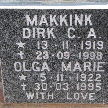 MAKKINK Dirk C.A. 1919-1998 &amp; Olga Marie 1922-1995