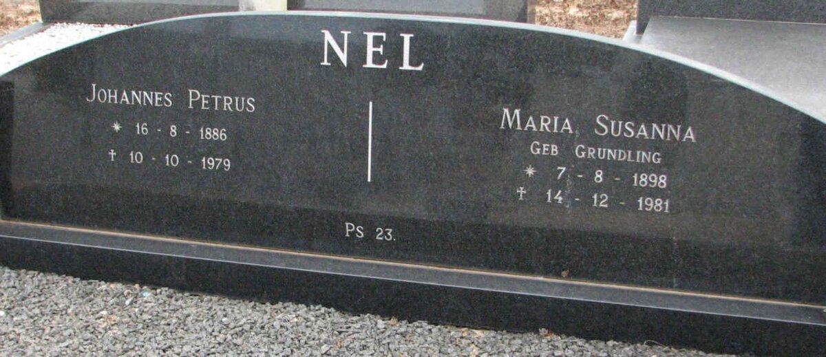 NEL Johannes Petrus 1886-1979 &amp; Maria Susanna GRUNDLING 1898-1981