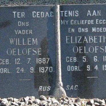 OELOFSE Willlem 1887-1970 &amp; Elizabeth C. 1888-1969