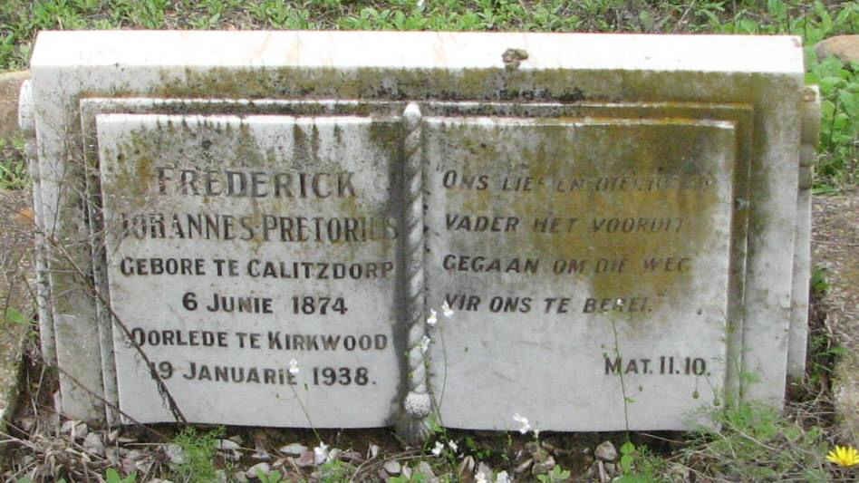PRETORIUS Frederick Johannes 1874-1938