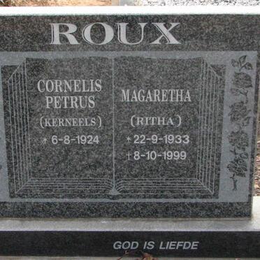 ROUX Cornelius Petrus 1924-  &amp; Margaretha 1933-1999