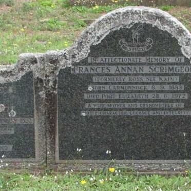 SCRIMGEOUR John 1852-1929 :: SCRIMGEOUR James Alexander 1879-1948 &amp; Frances Annan KAIN formerly ROSS 1883-1972