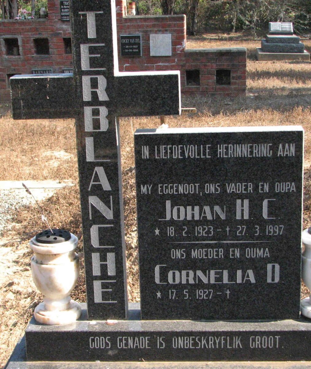 TERBLANCHE Johan H.C. 1923-1997 &amp; Cornelia D. 1927-