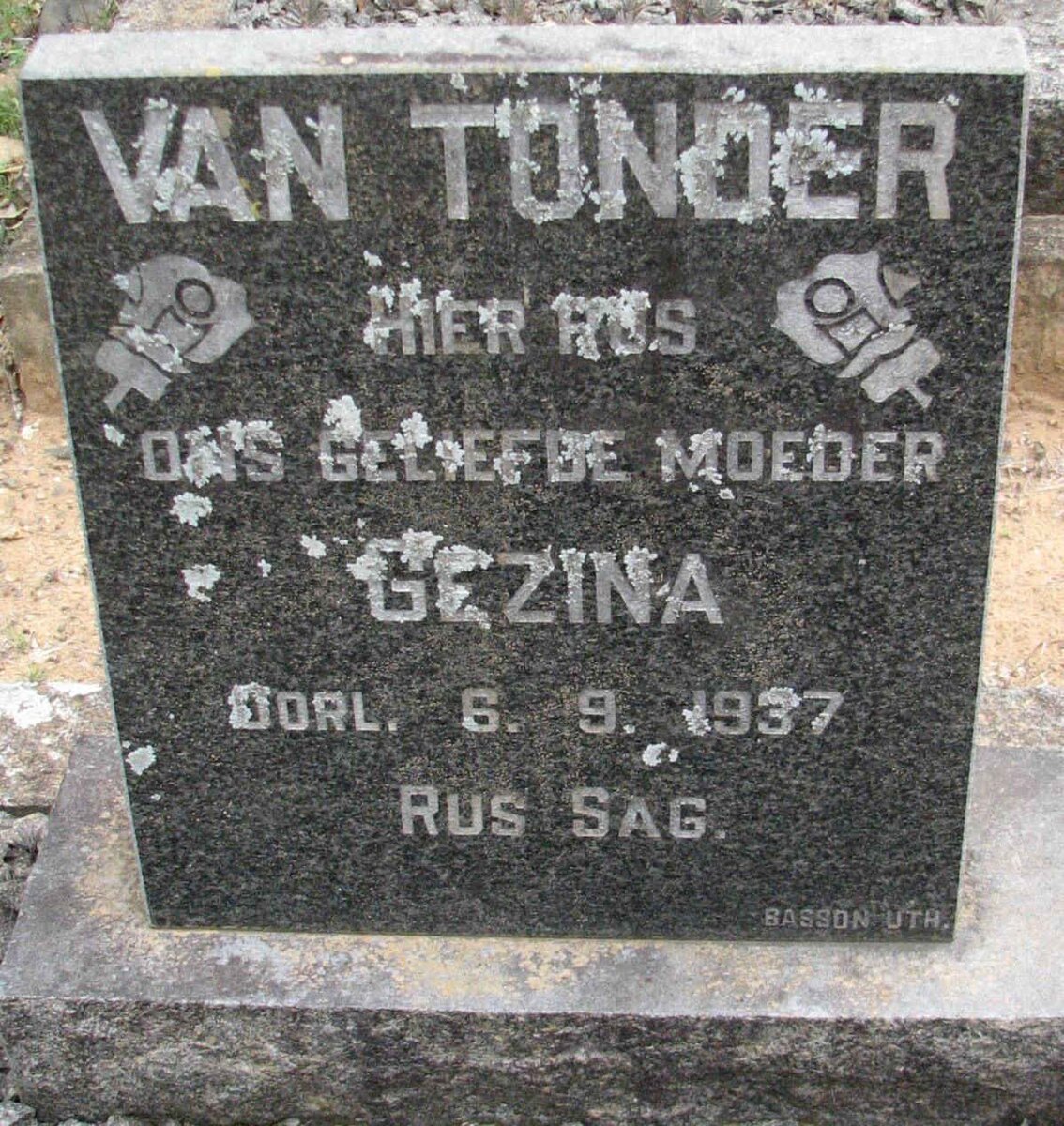 TONDER Gezina, van -1937