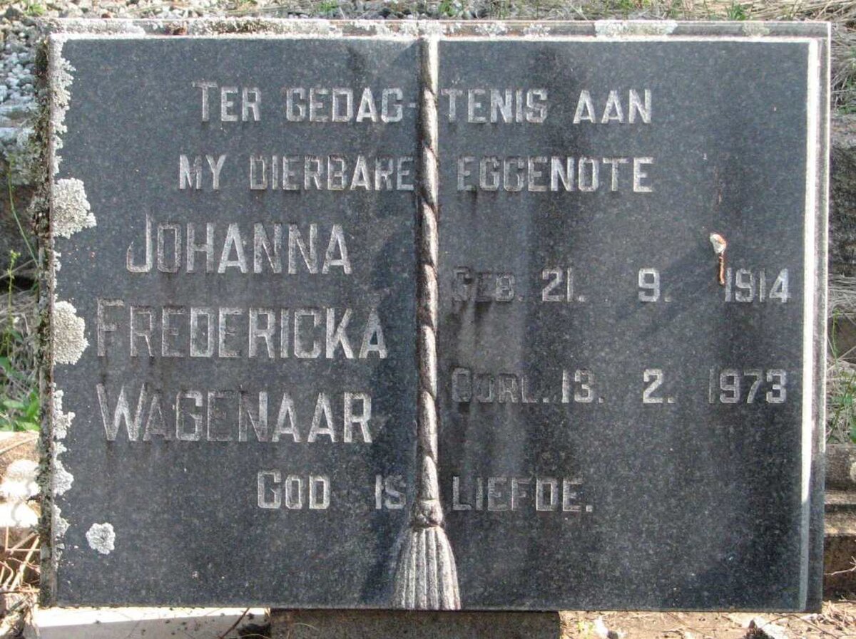 WAGENAAR Johanna Fredericka 1914-1973