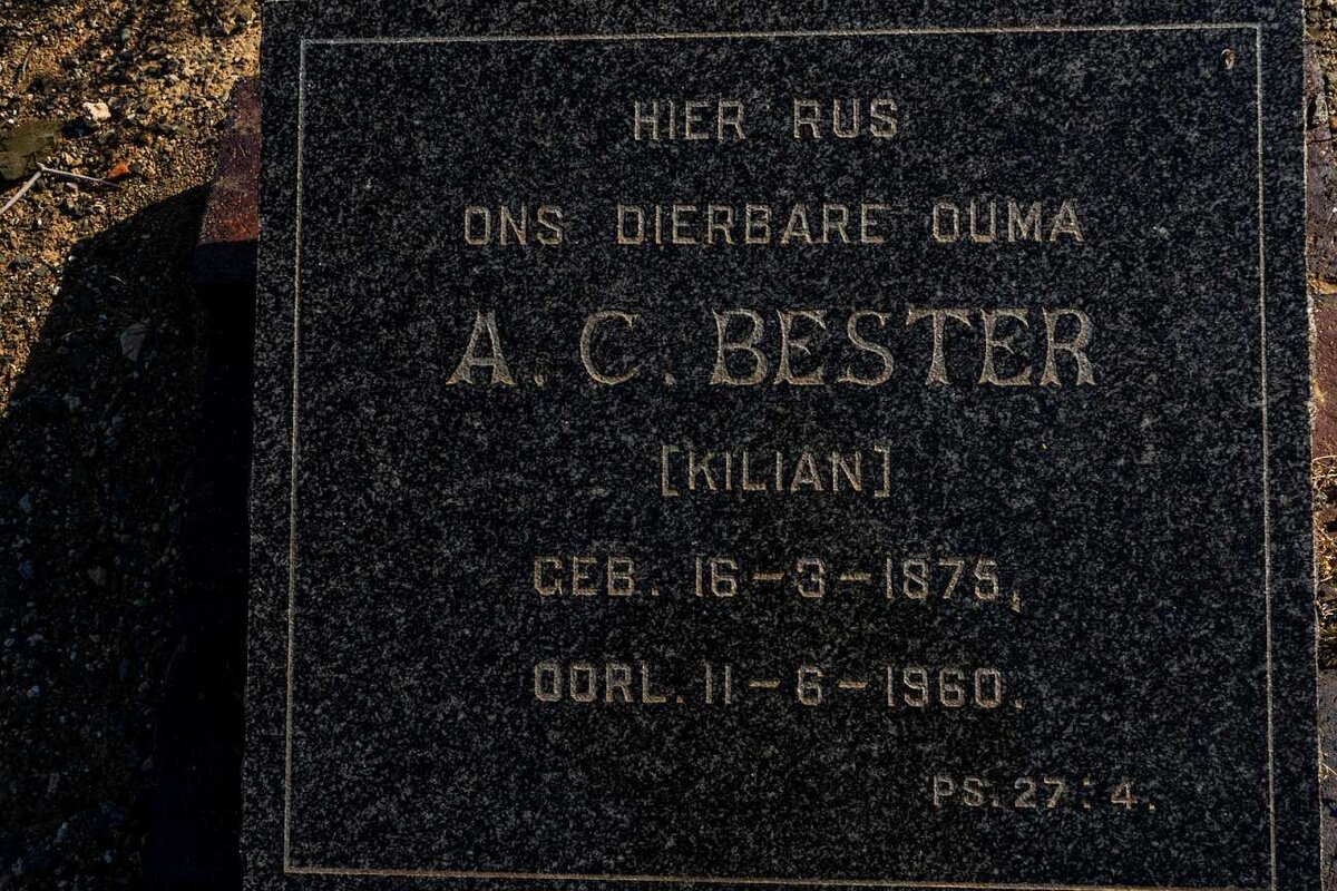 BESTER A.C. nee KILIAN 1875-1960