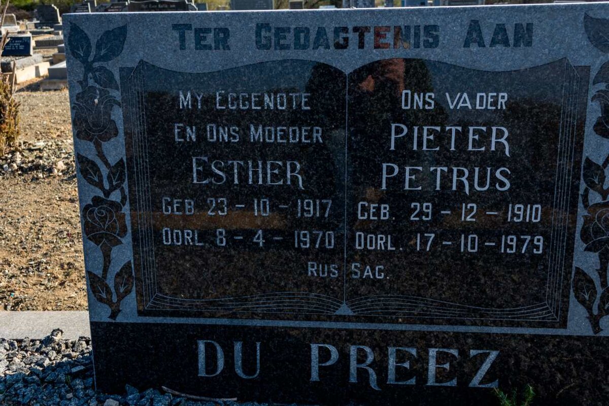 PREEZ Pieter Petrus, du 1910-1979 &amp; Esther 1917-1970