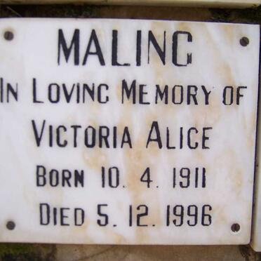 MALING Victoria Alice 1911-1996