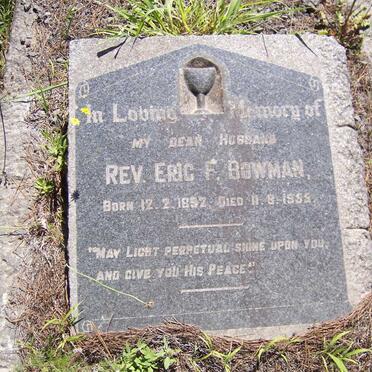 BOWMAN Eric F. 1892-1955