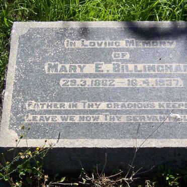 BILLINGHAM Mary E. 1862-1937