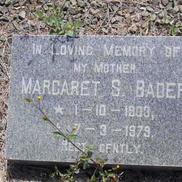 BADER Margaret S. 1903-1979