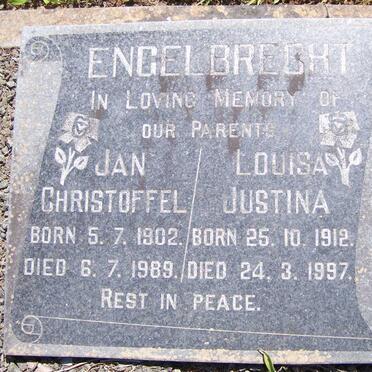 ENGELBRECHT Jan Christoffel 1902-1989 &amp; Louisa Justina 1912-1997