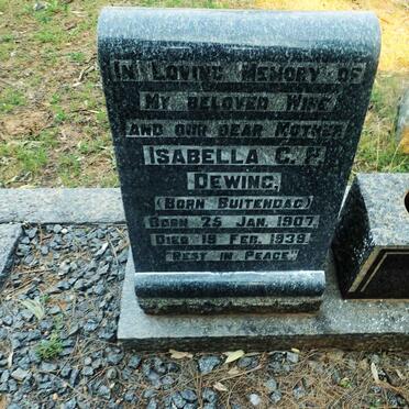 DEWING Isabella C.F. nee BUITENDAG 1907-1939