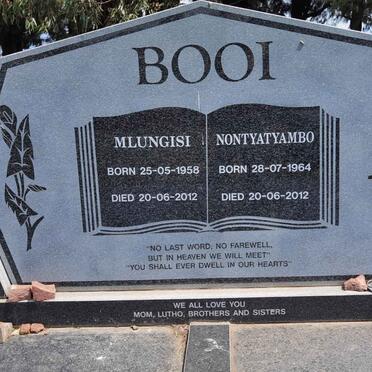 BOOI Mlungisi 1958-2012 :: BOOI Nontyatyambo 1964-2012