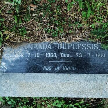 PLESSIS Amanda, du 1960-1961