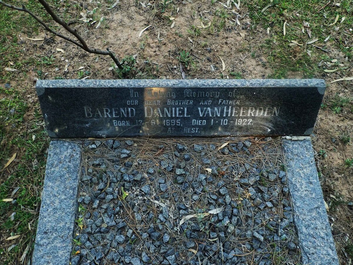 HEERDEN Barend Daniel, van 1895-1922