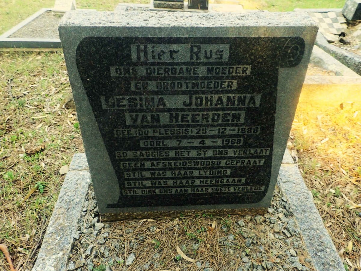 HEERDEN Gesina Johanna, van nee DU PLESSIS 1888-1968