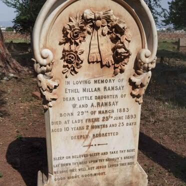 RAMSAY Ethel Millar 1883-1893