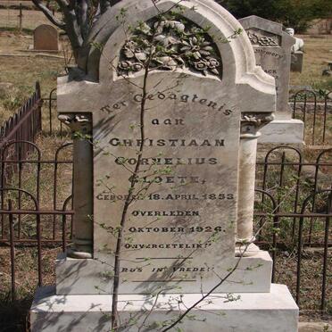 CLOETE Christiaan Cornelius 1853-1926