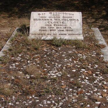CLOETE Susanna Wilhelmina nee WESSELS 1856-1935