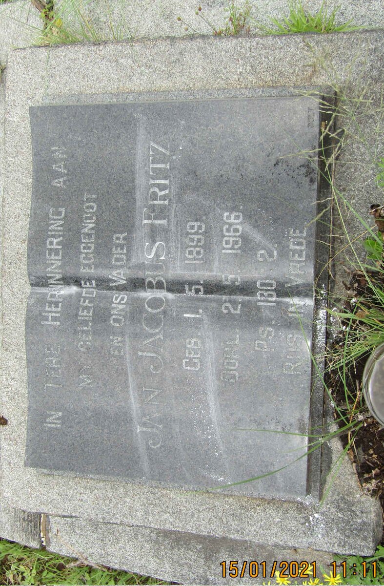 FRITZ Jan Jacobus 1899-1966