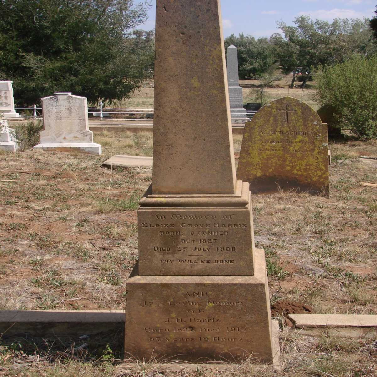 HARRIS J.H. -1919 &amp; Eloise Grace O'CONNOR 1827-1900