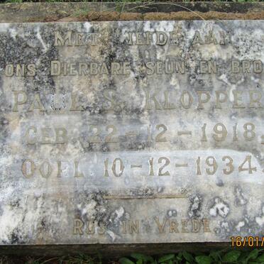 KLOPPER Paul S. 1918-1934