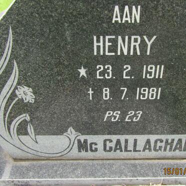 McCALLAGHAN Henry 1911-1981
