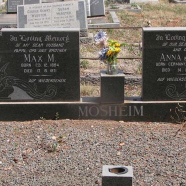 MOSHEIM Max M. 1894-1971 &amp; Anna EWERS 1898-1978