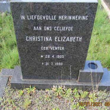 NEL Christina Elizabeth nee VENTER 1905-1980