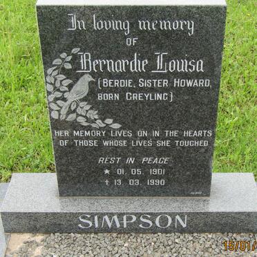 SIMPSON Bernardie Louisa nee GREYLING 1901-1990