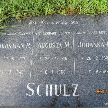 SCHULZ Christian R. 1871-1946 &amp; Johanna E. 1887-1981 :: SCHULZ Augusta M. 1915-1966