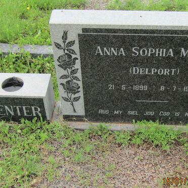 VENTER Anna Sophia Maria nee DELPORT 1899-1979
