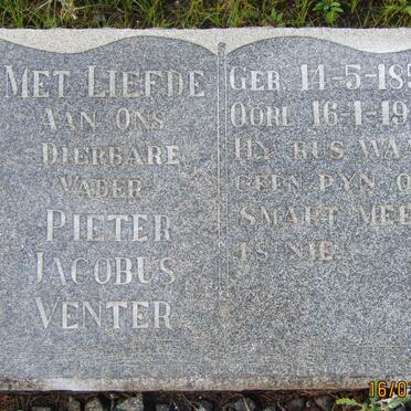 VENTER Pieter Jacobus 1857-1939