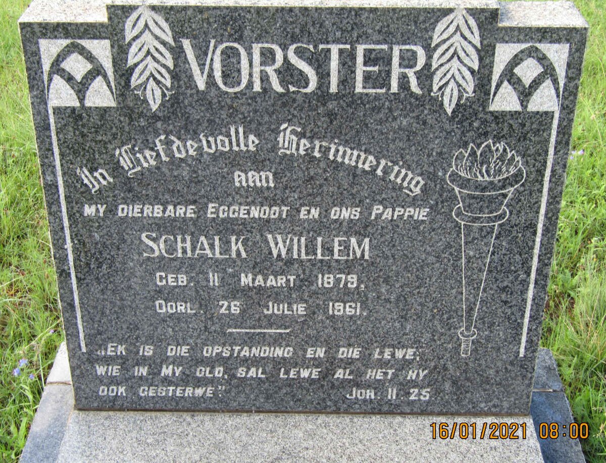 VORSTER Schalk Willem 1879-1961