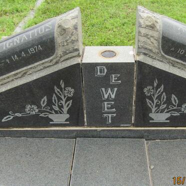 WET Jacobus Ignatius, de 1904-1974 &amp; Anna Susanna NEL 1906-1975